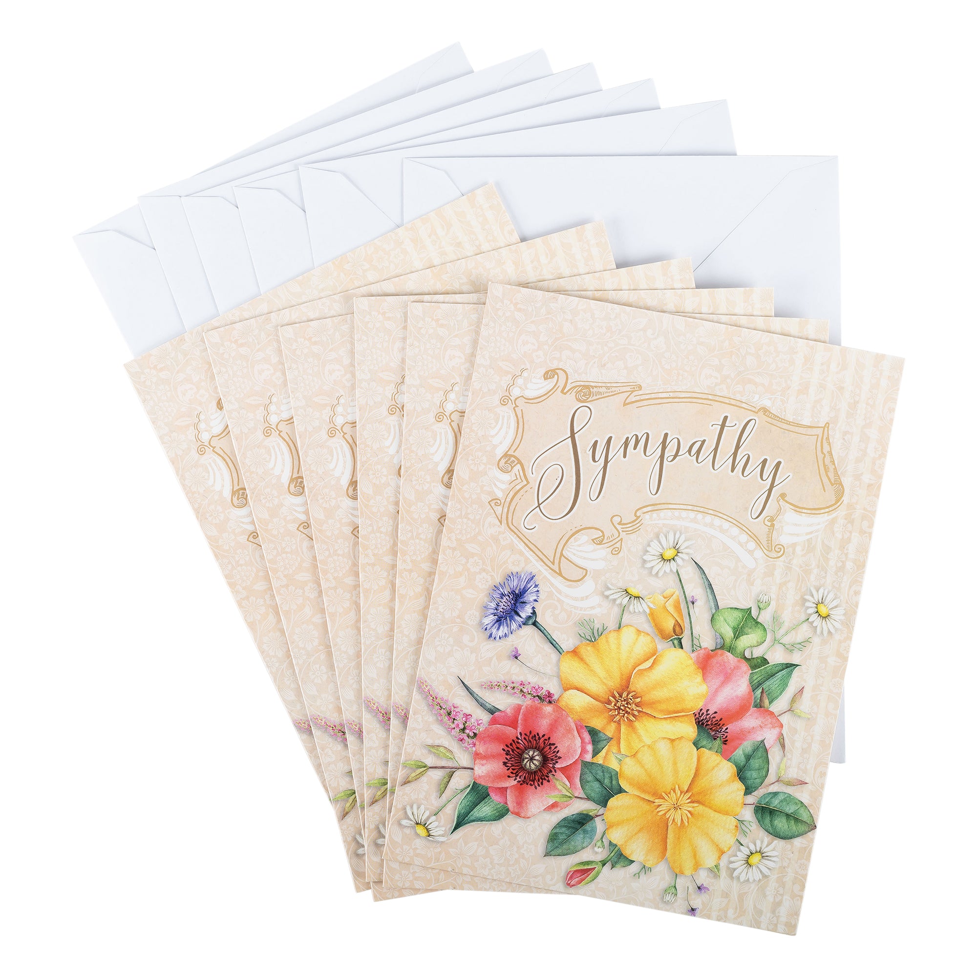 Single Cards: Sympathy Floral 2 Corinthians 1:3 (Set of 6)