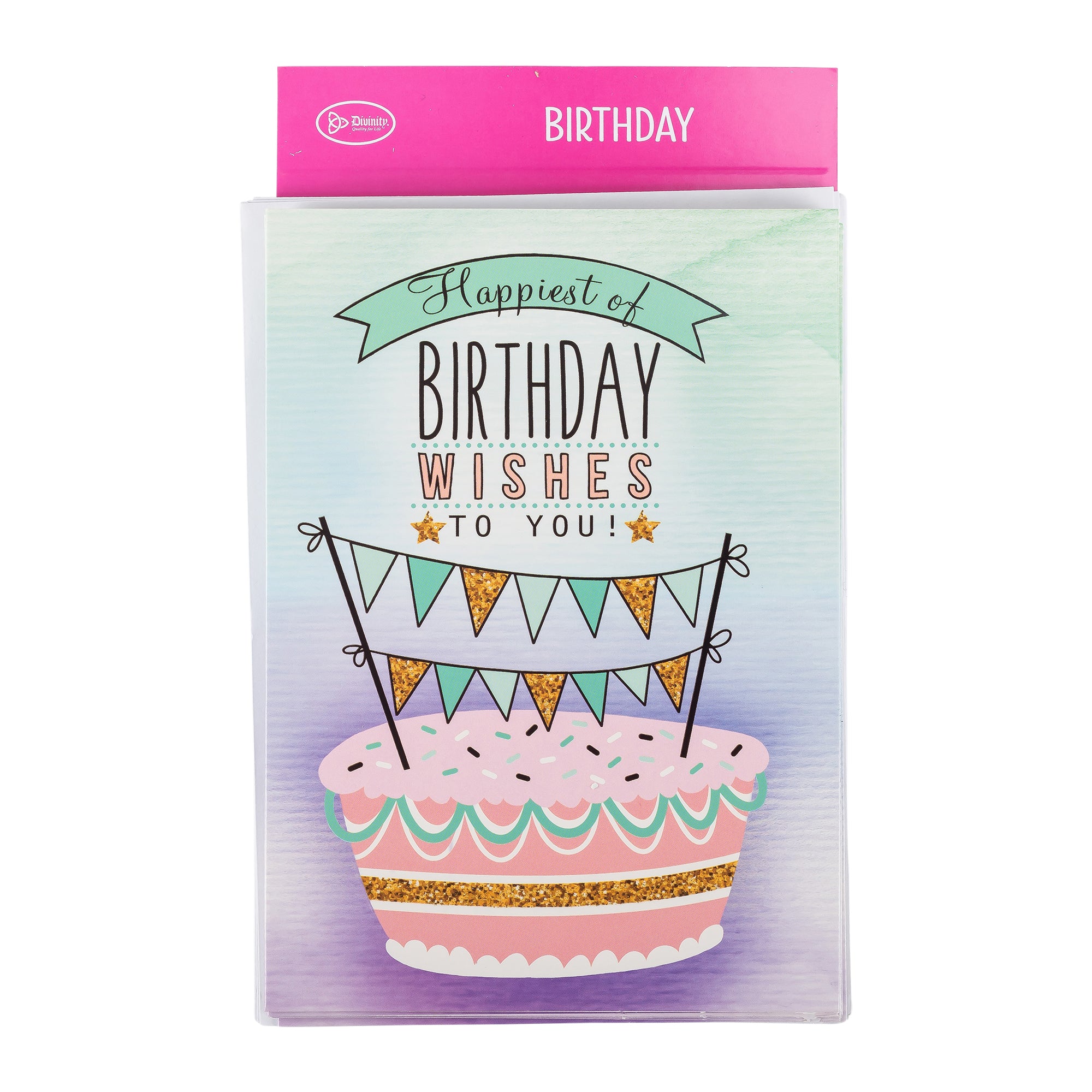 Single Cards: Birthday, Wishes, Happiest of Birthday Wishes to you (Set of 6)