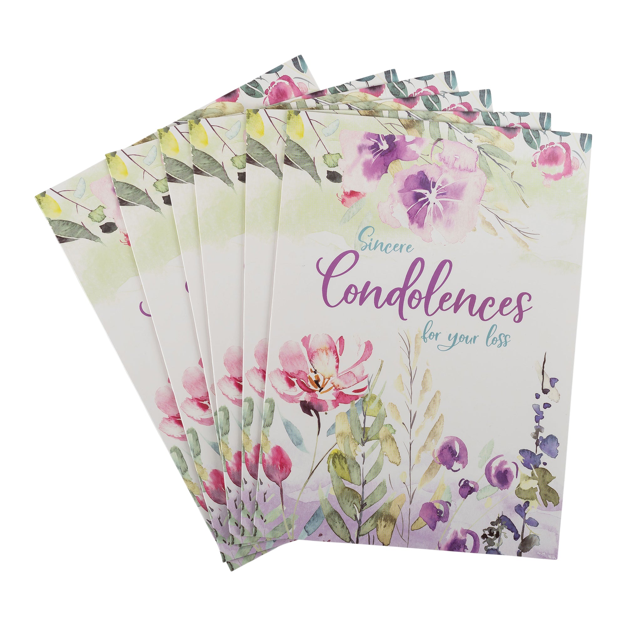 Single Cards: Condolences Watercolor 2 Thessalonians 2:16-17 (Set of 6)
