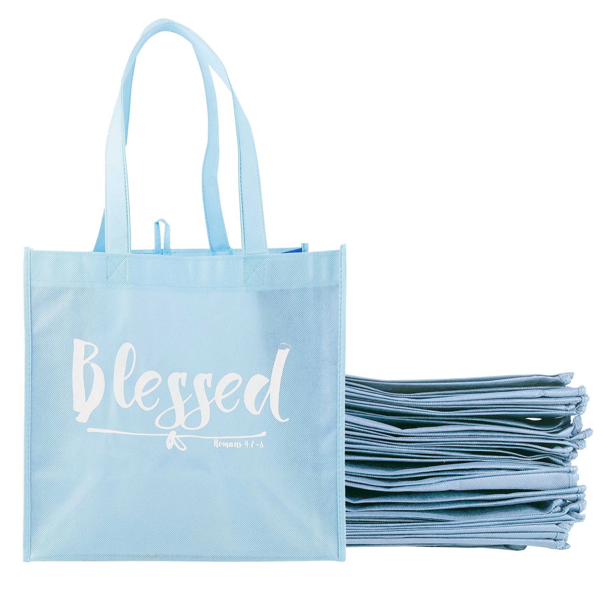 Eco Tote: Light Blue: Blessed