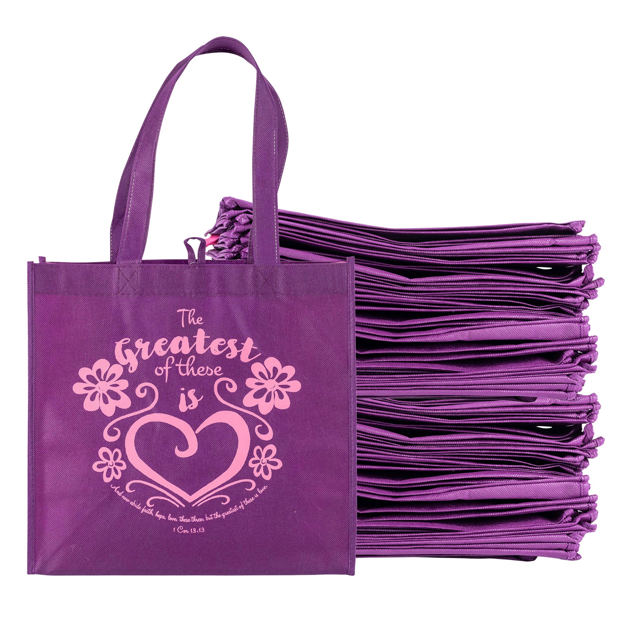 Eco Tote: Purple: Greatest Of These Is Love