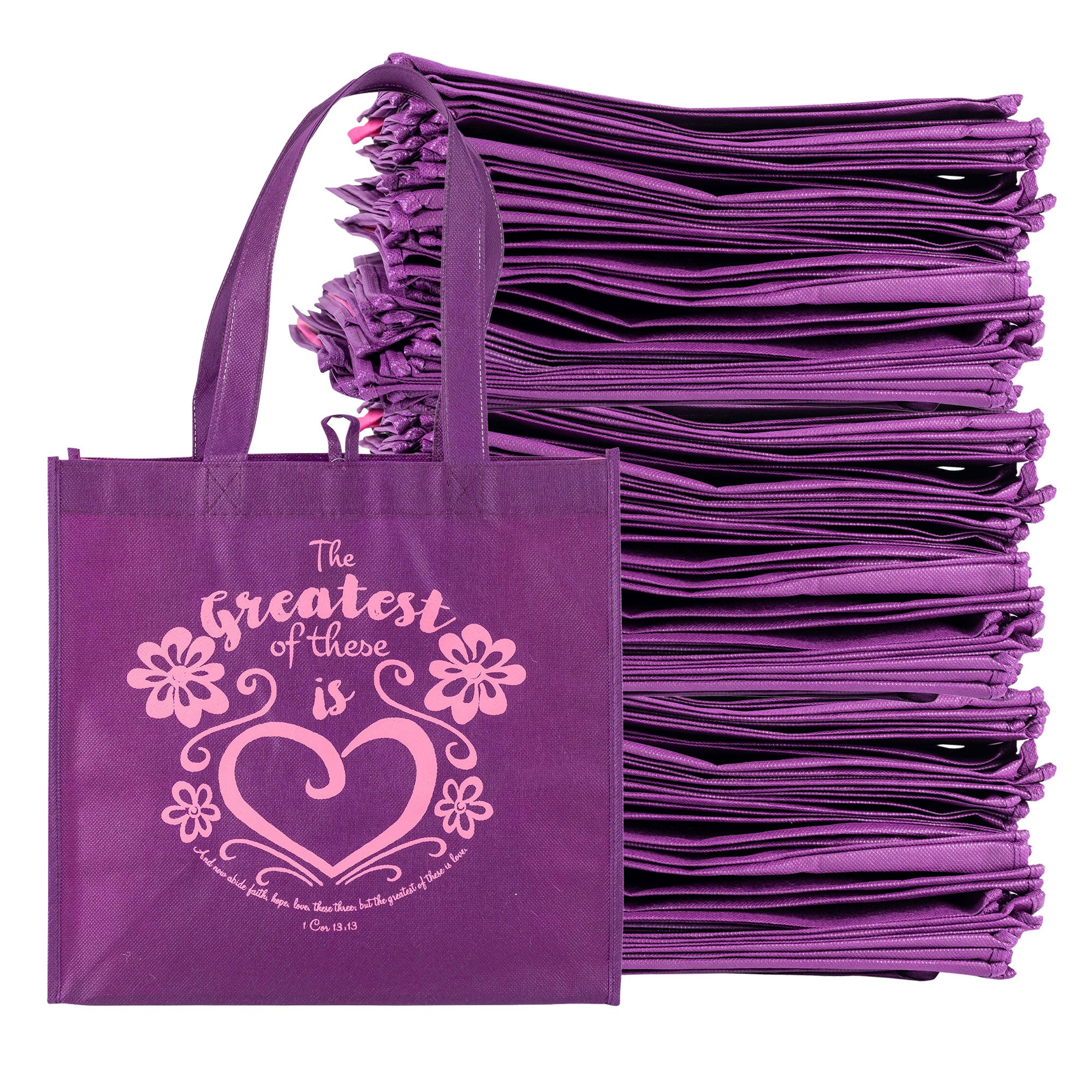 Eco Tote: Purple: Greatest Of These Is Love