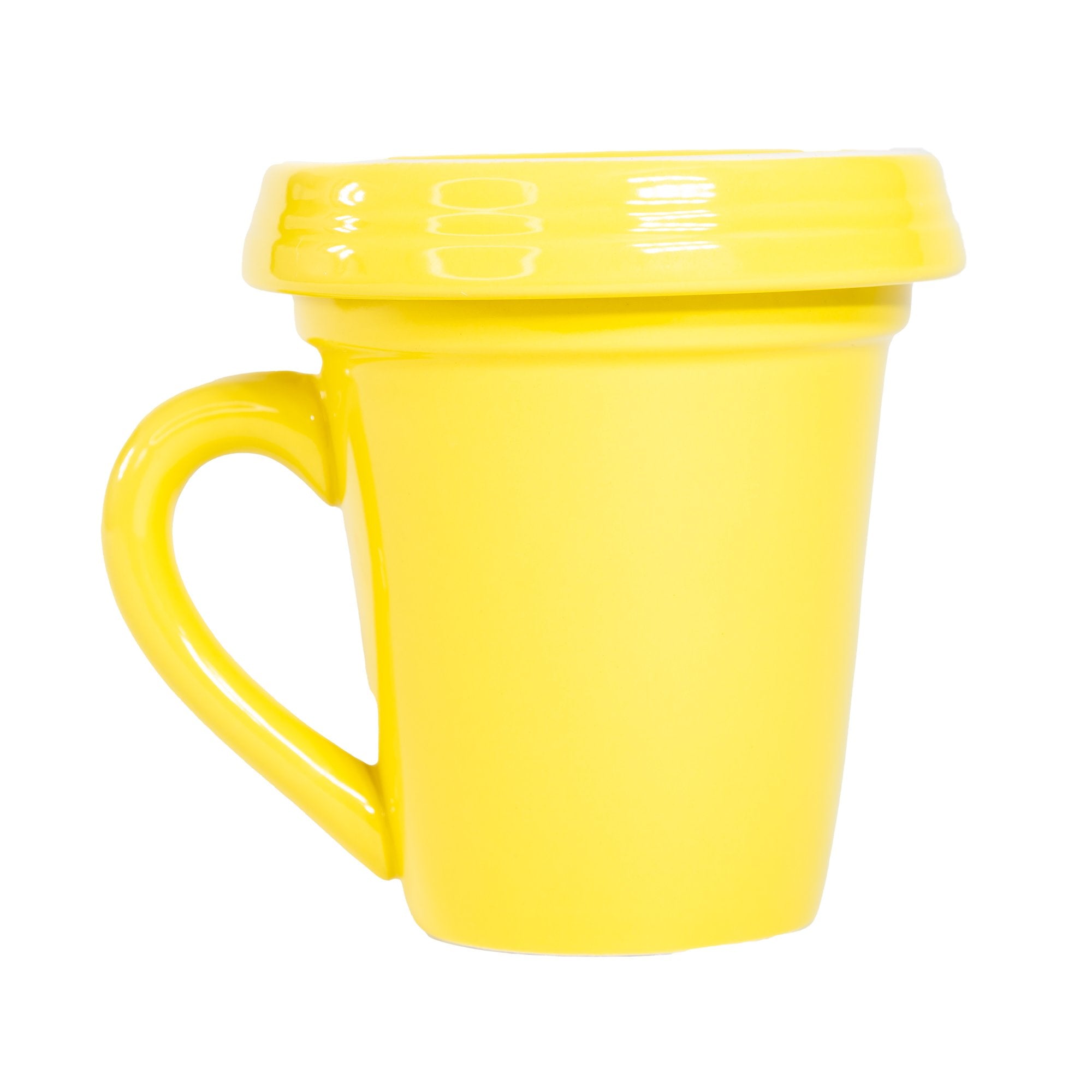 Yellow Flower Pot Mug w/Scripture - "Hello Sunshine"