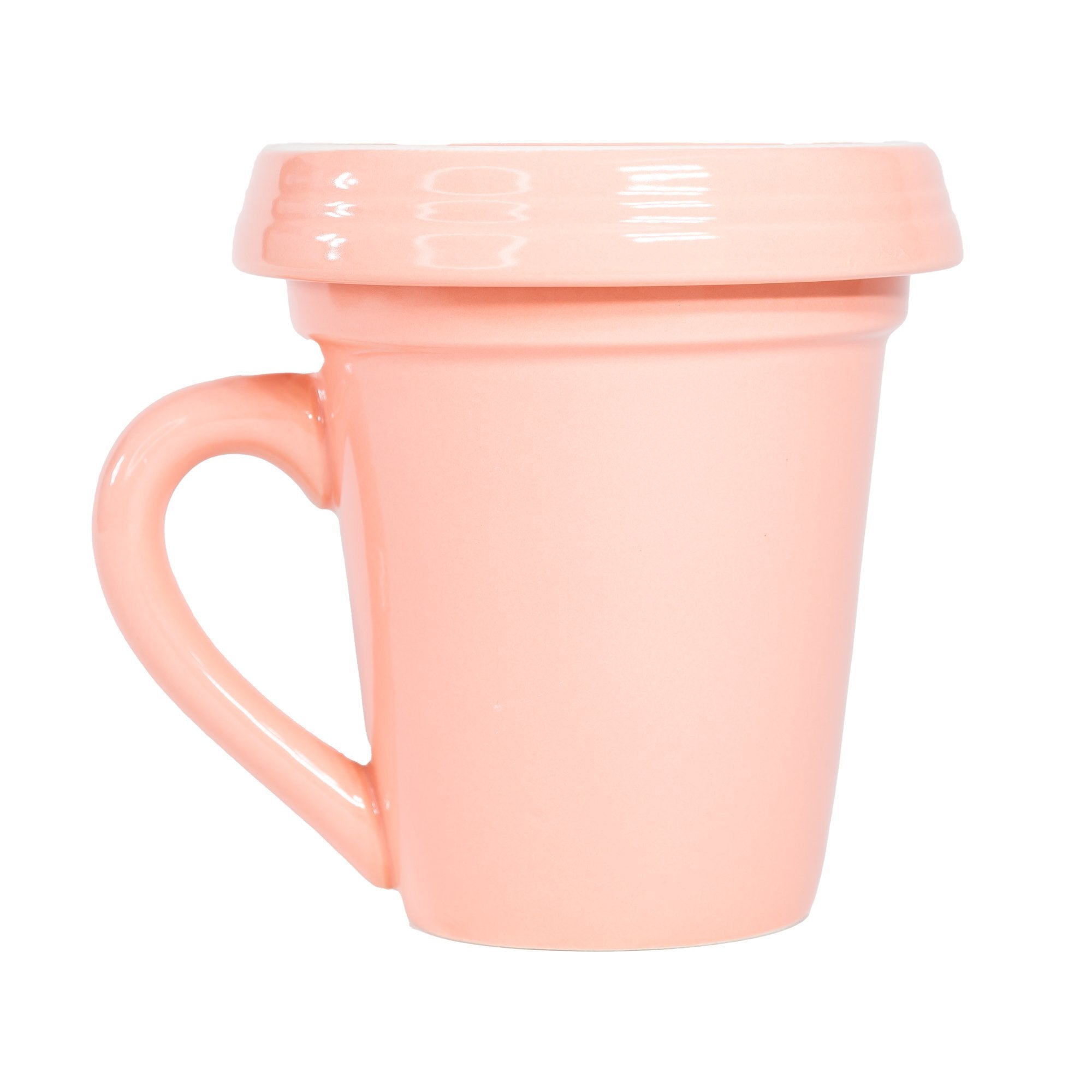 Peach Flower Pot Mug - "You're Loved"