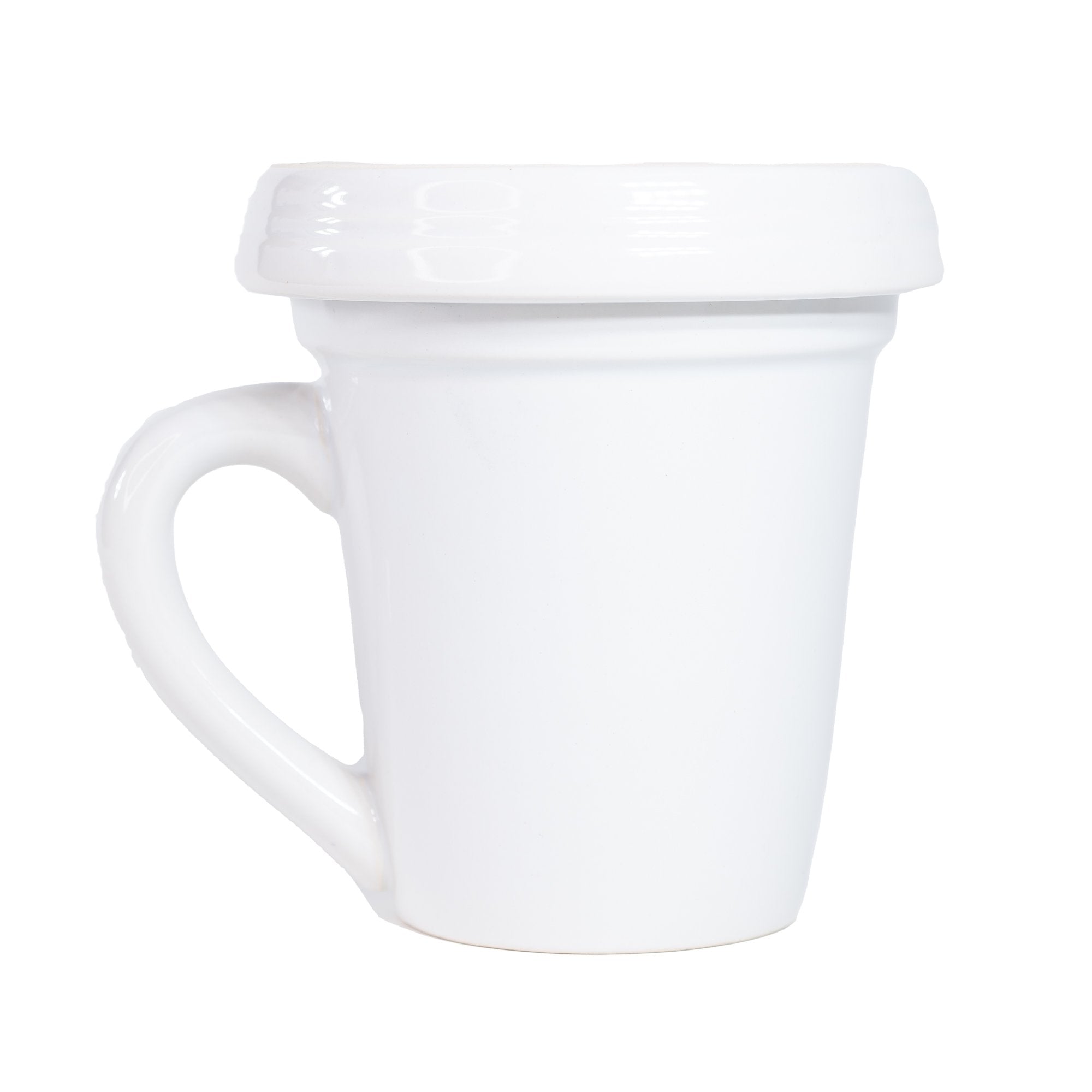 White Flower Pot Mug w/Scripture - "Be Unique"