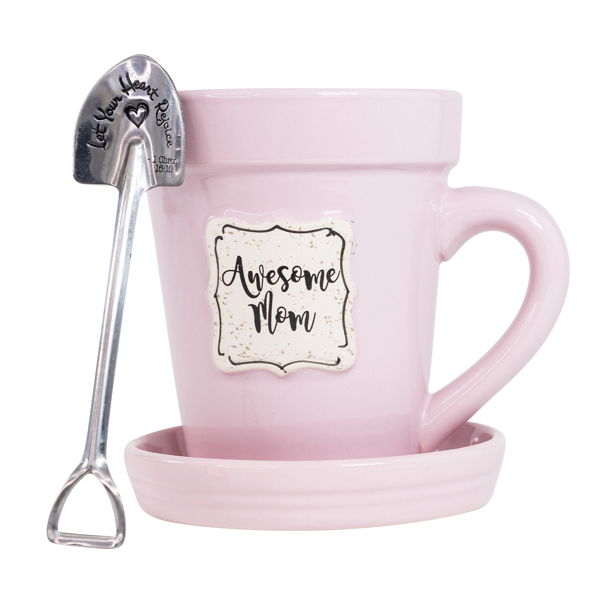 Pink Flower Pot Mug - “Awesome Mom”