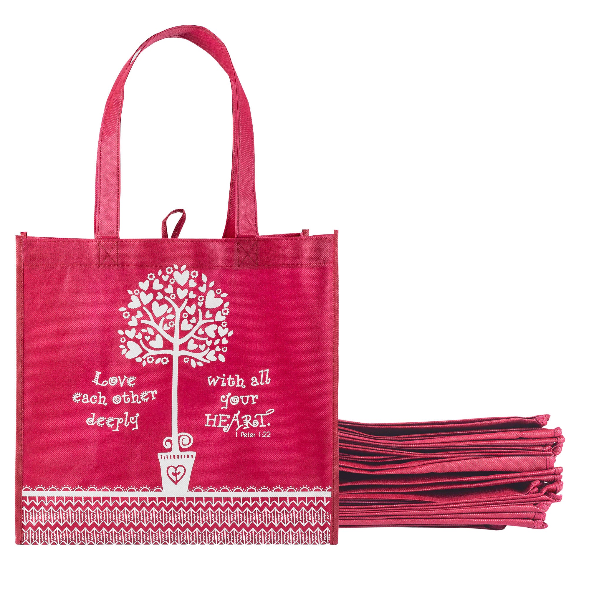 Eco Tote: Raspberry Love Each Other