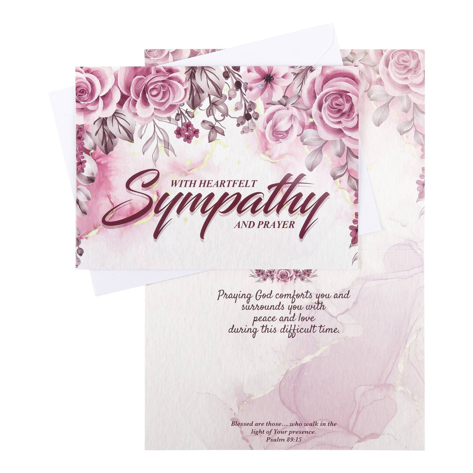 Single Cards - Sympathy - Roses - Psalm 89:15 (6 pk)