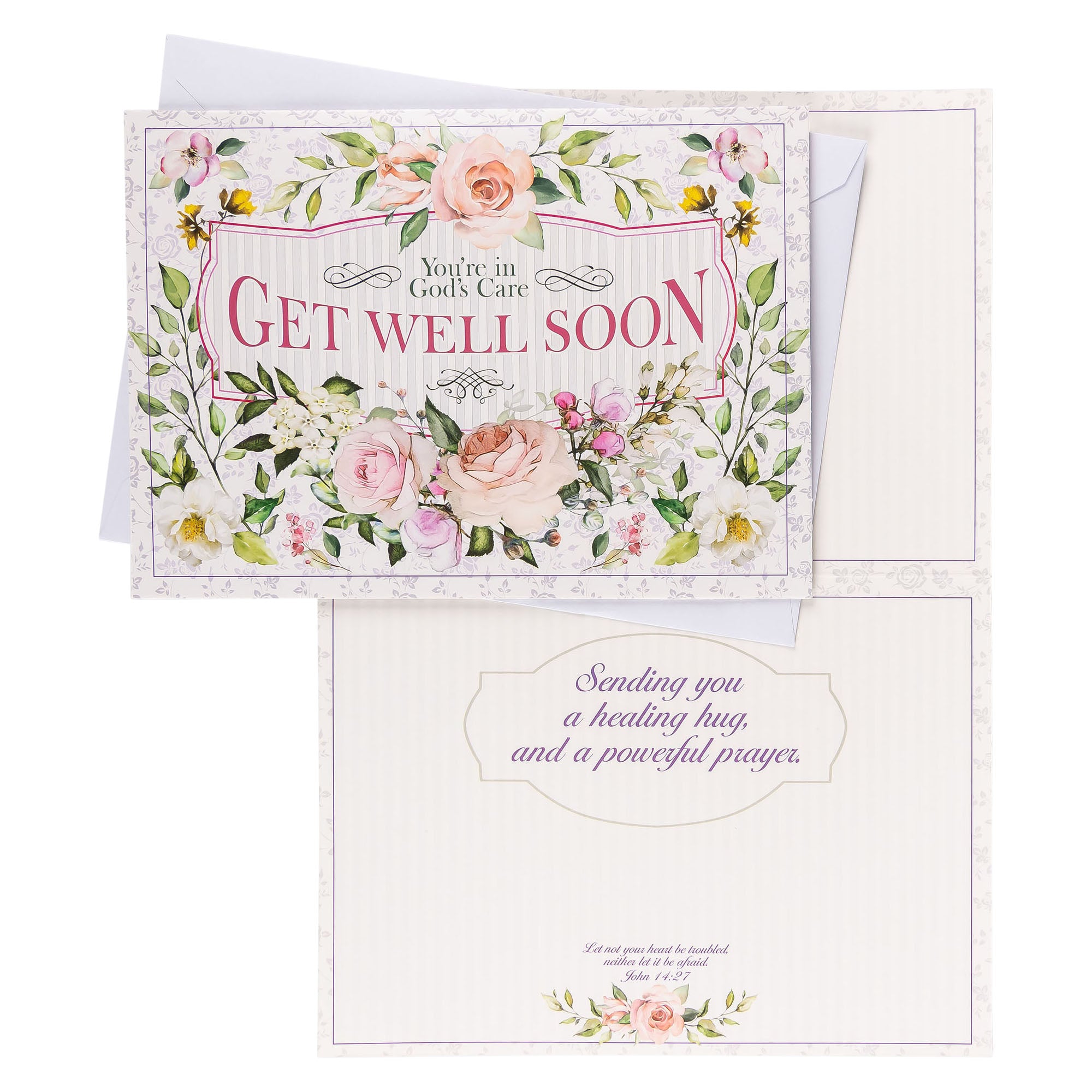 Single Cards - Get Well - God's Care John 14:27 (6 pk)