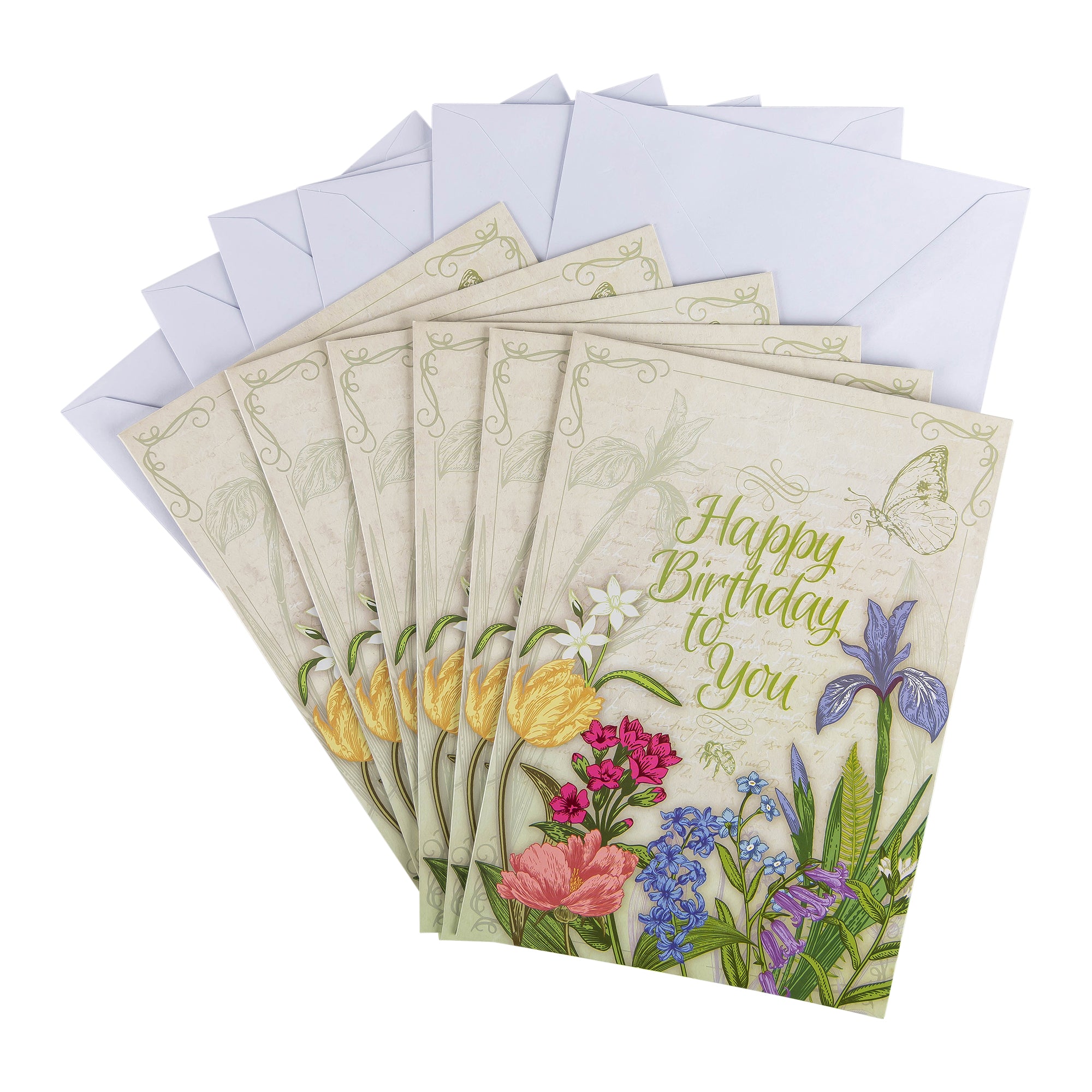 Single Cards - Birthday - Floral Philippians 4:6 (6 pk)
