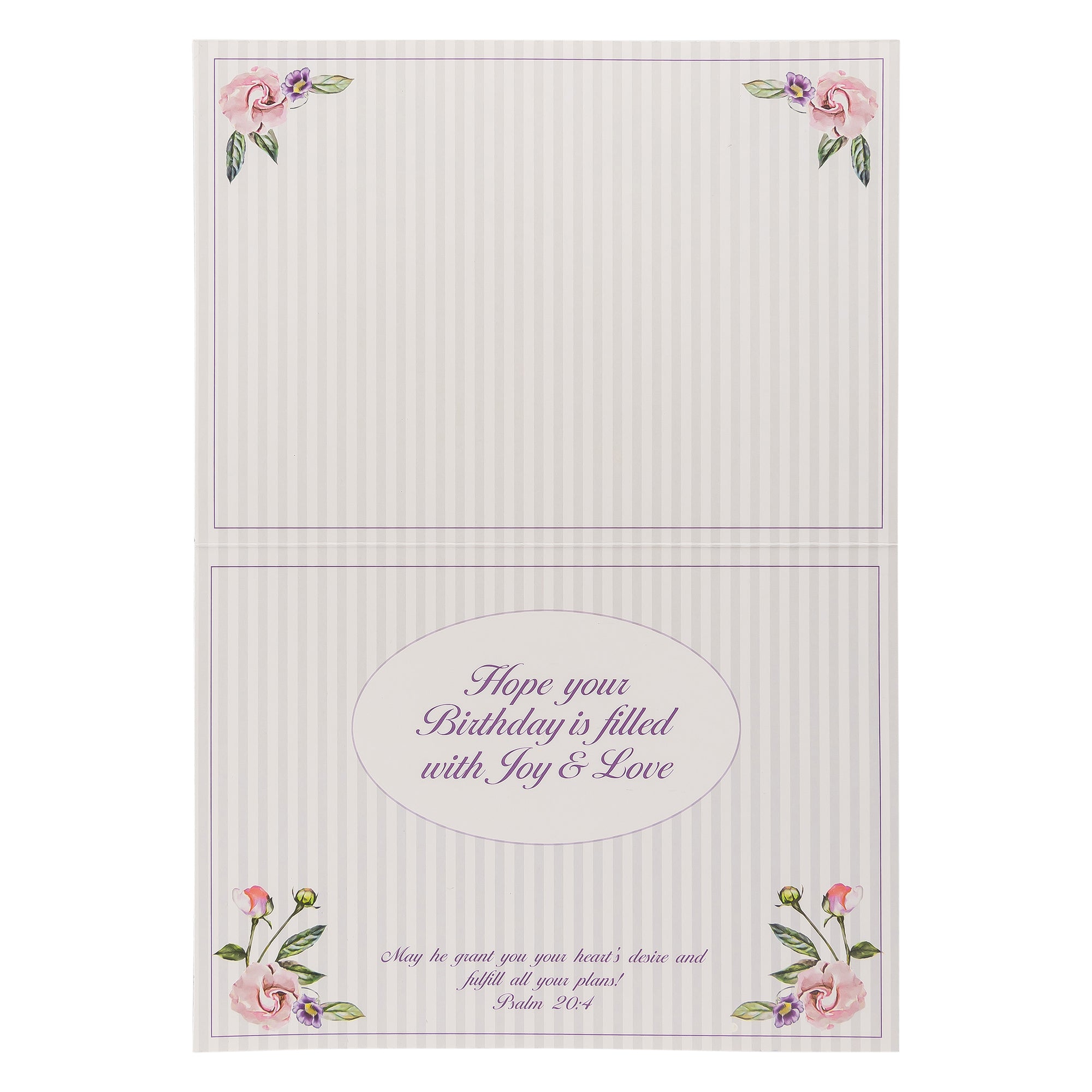 Single Cards - Birthday - Joy & Love Psalm 20:4 (6 pk)