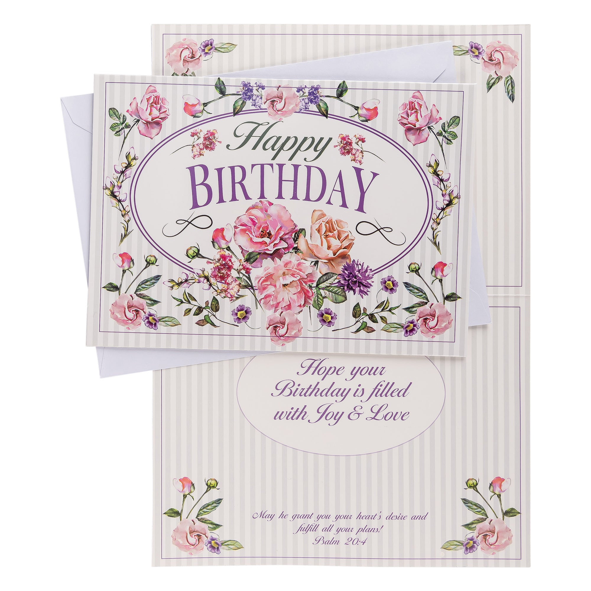 Single Cards - Birthday - Joy & Love Psalm 20:4 (6 pk)