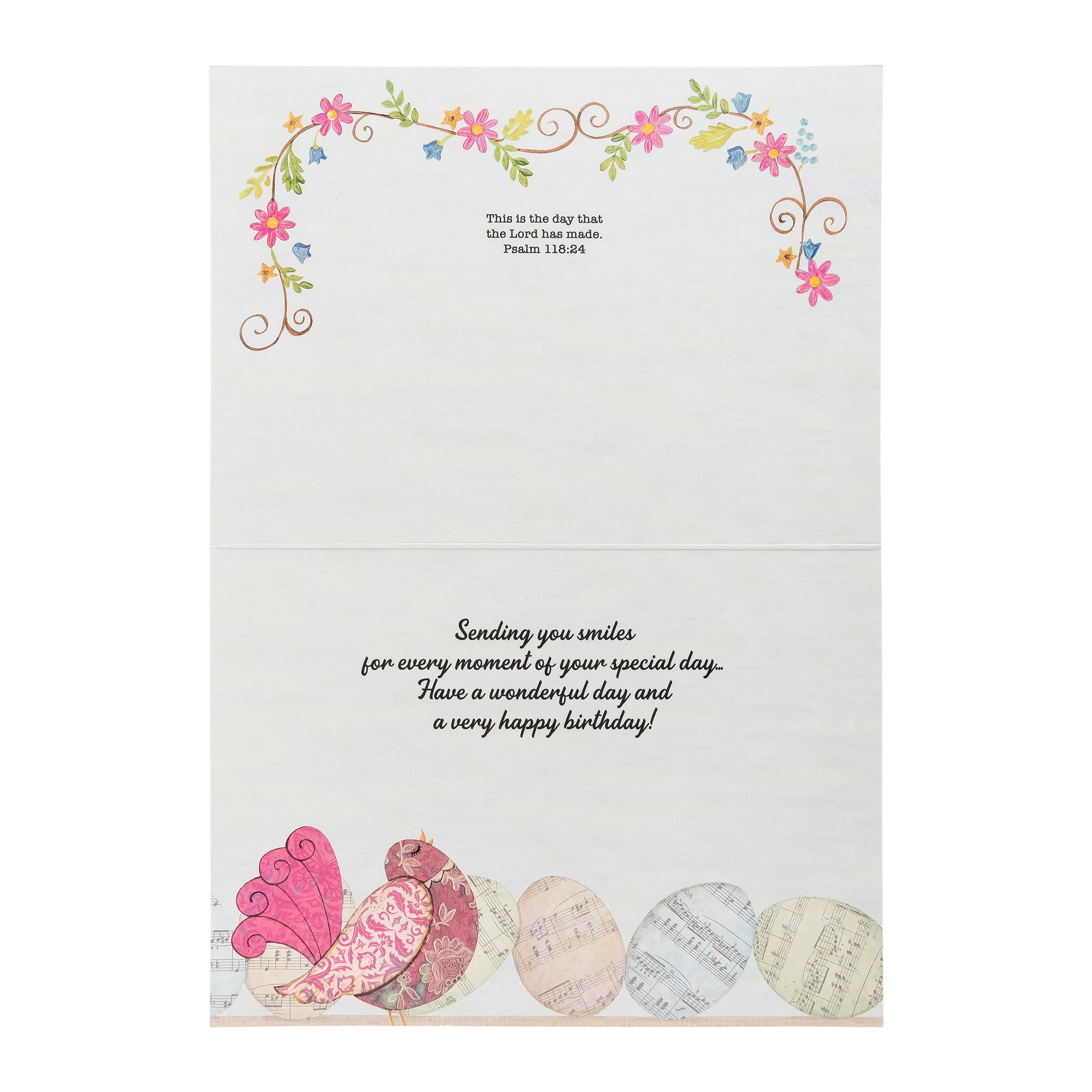 Single Cards - Birthday - Sing Your Song Psalm 118:24 (6 pk)