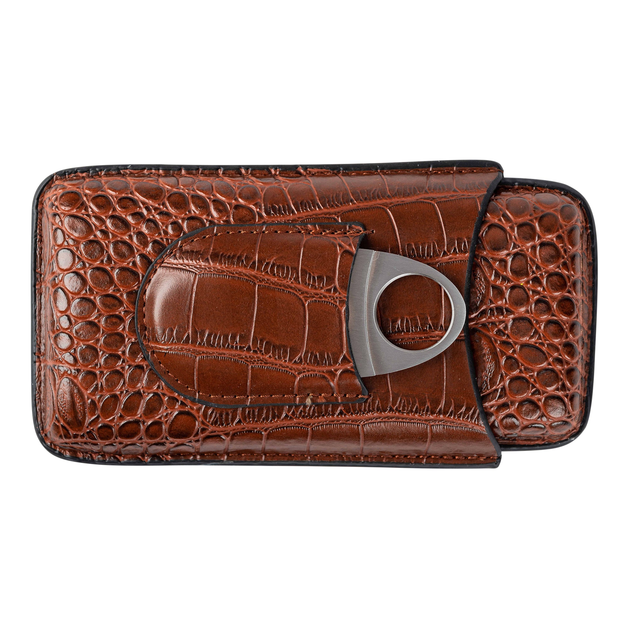 Trio Cigar Traveler with Cutter-Brown