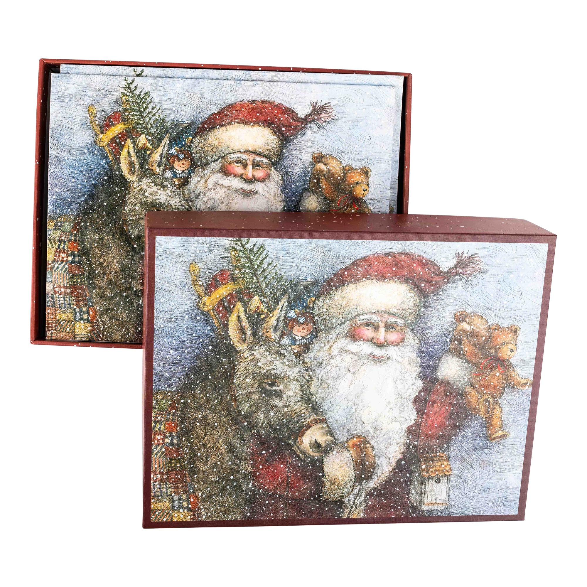 Boxed Christmas Cards: Vintage Santa