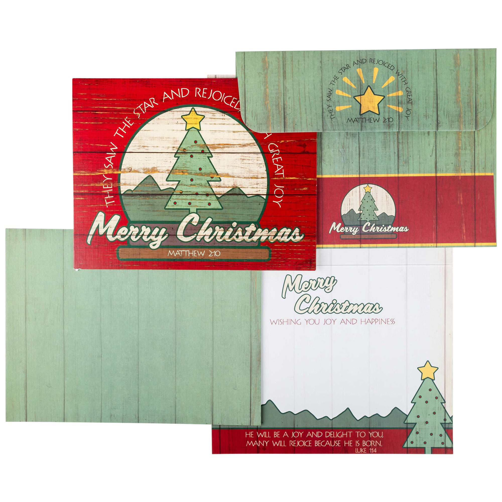 Boxed Christmas Cards: Vintage Wood Christmas Tree