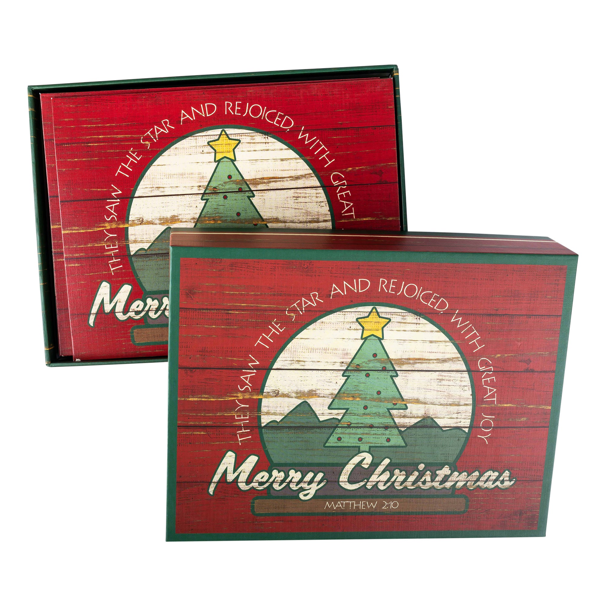 Boxed Christmas Cards: Vintage Wood Christmas Tree