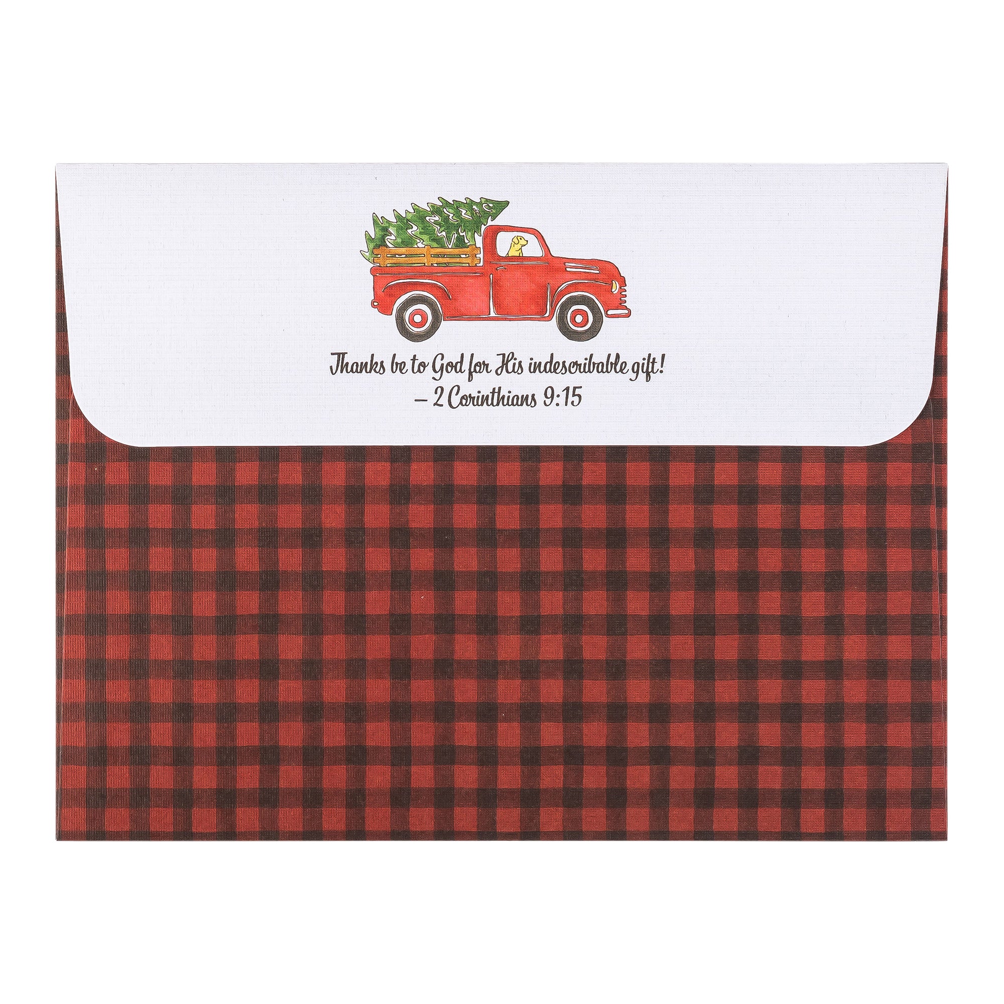 Boxed Christmas Cards: Red Plaid Truck