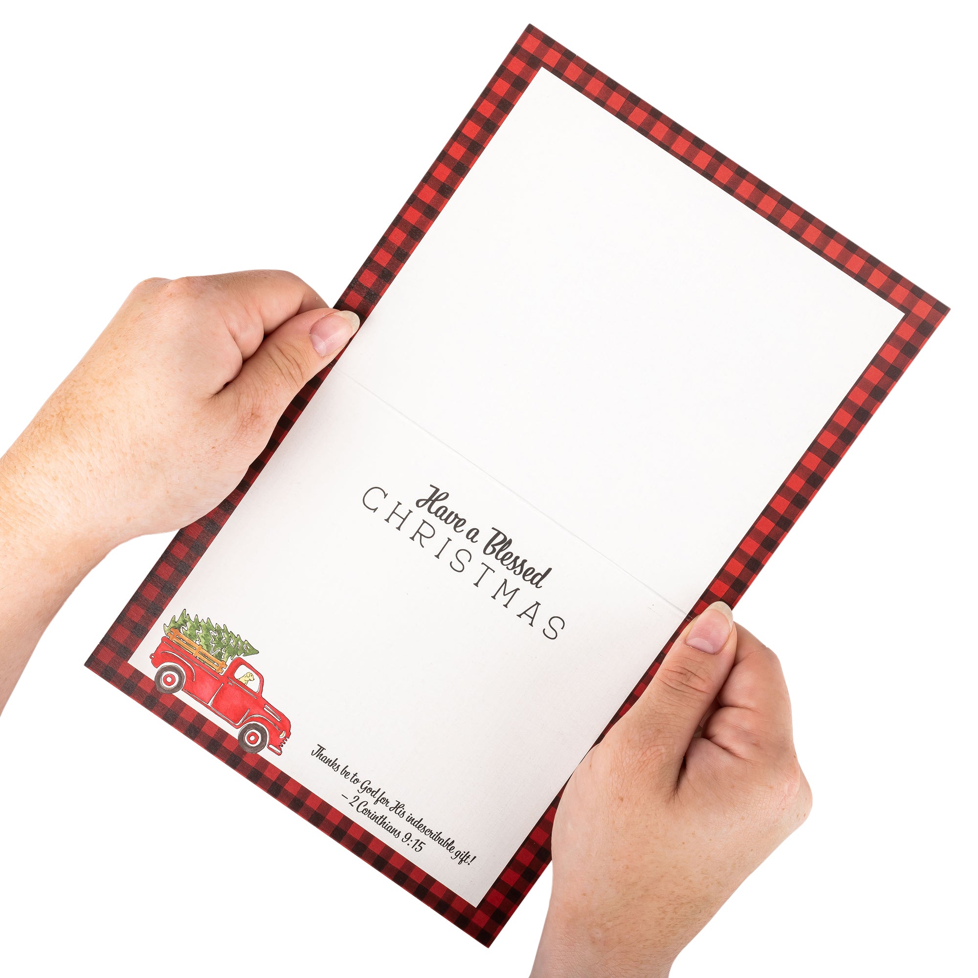 Boxed Christmas Cards: Red Plaid Truck