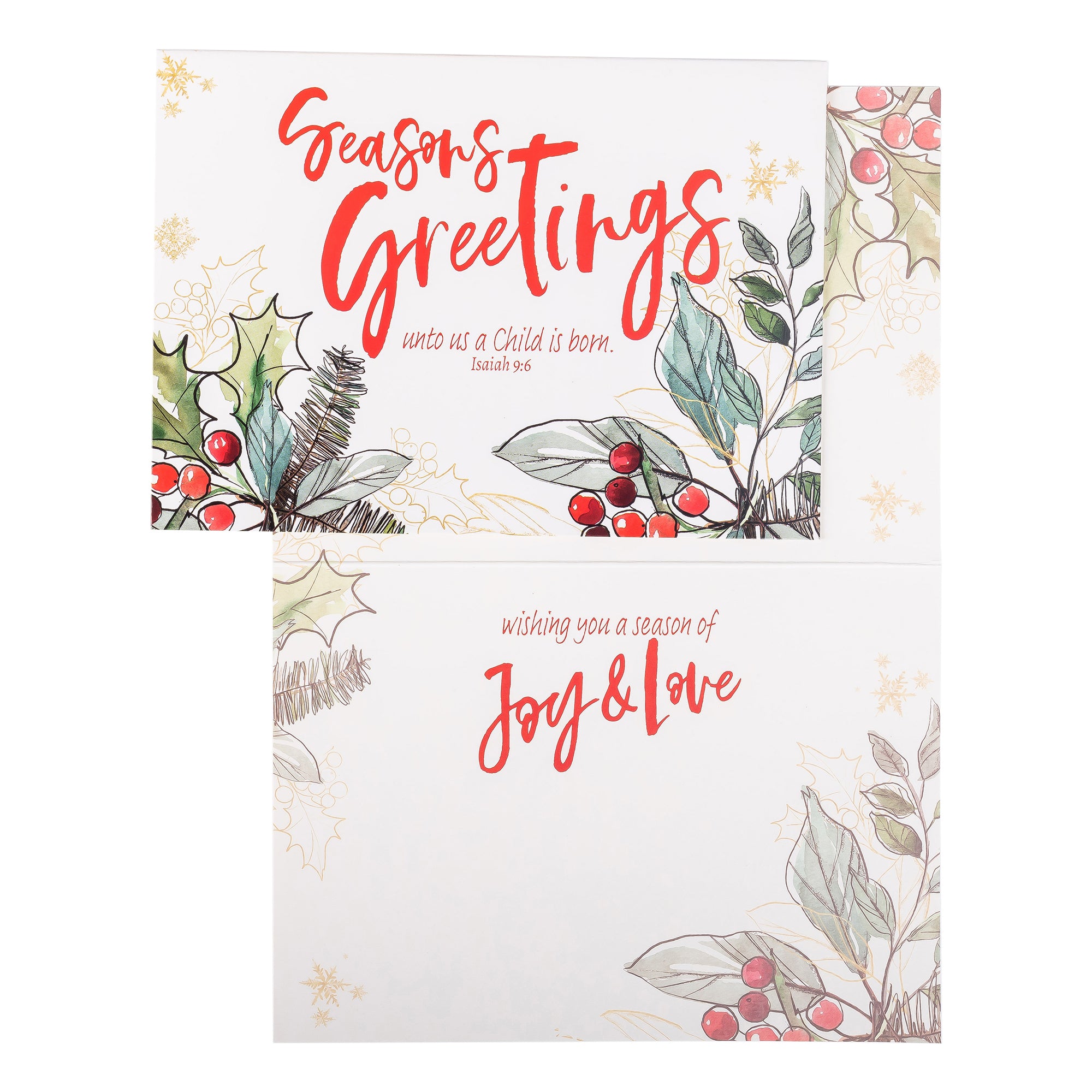 Boxed Christmas Cards: Holly Merry Christmas