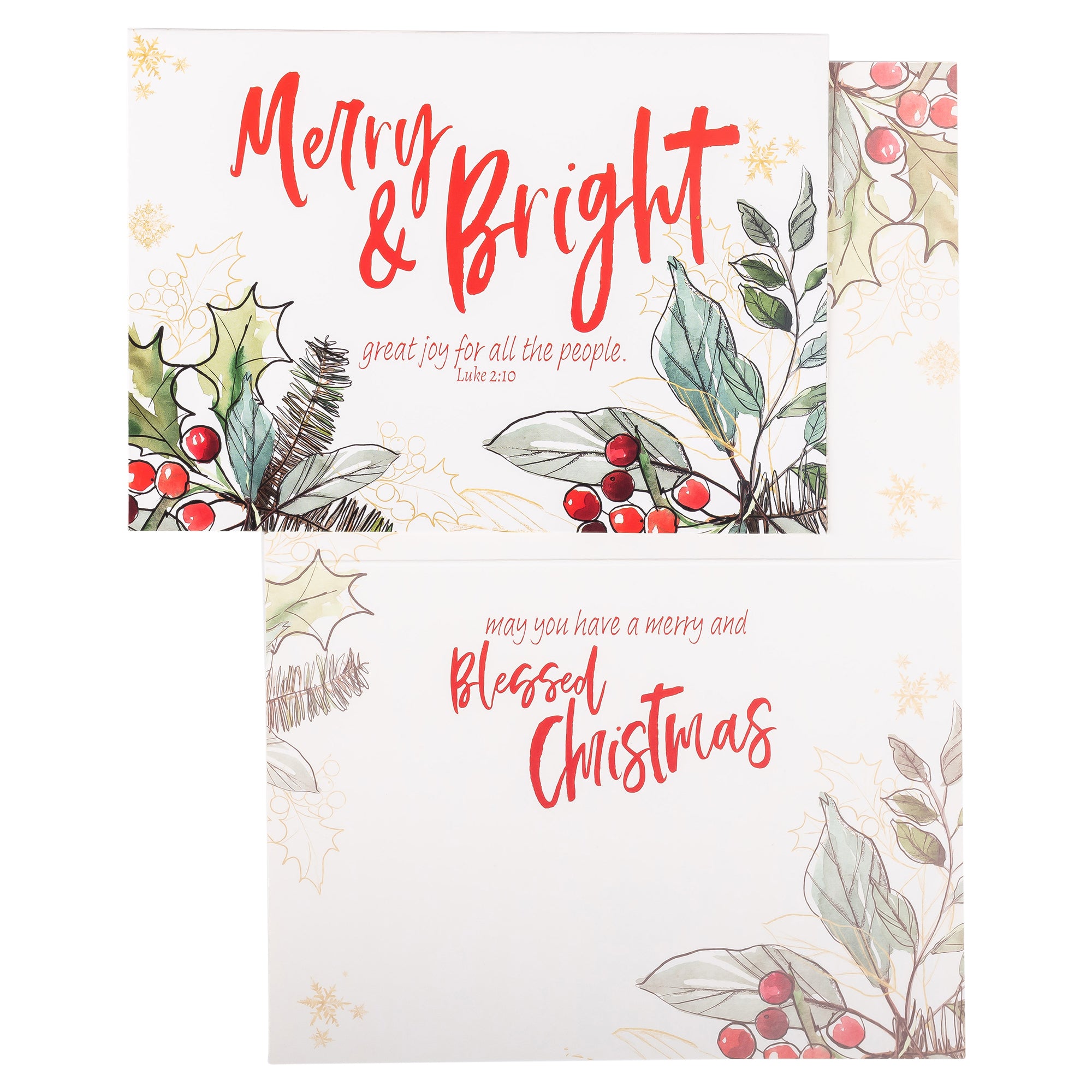 Boxed Christmas Cards: Holly Merry Christmas