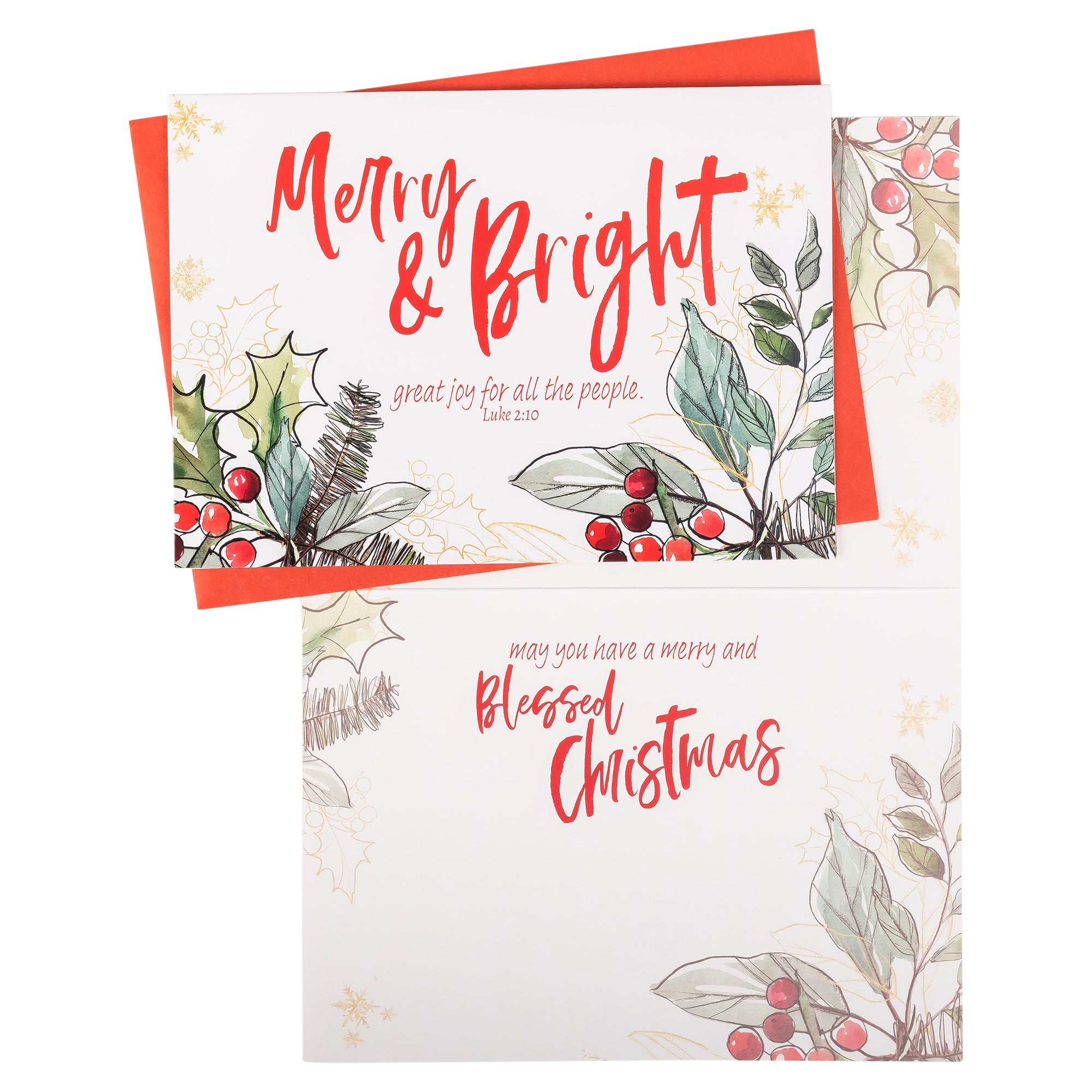 Boxed Christmas Cards: Holly Merry Christmas