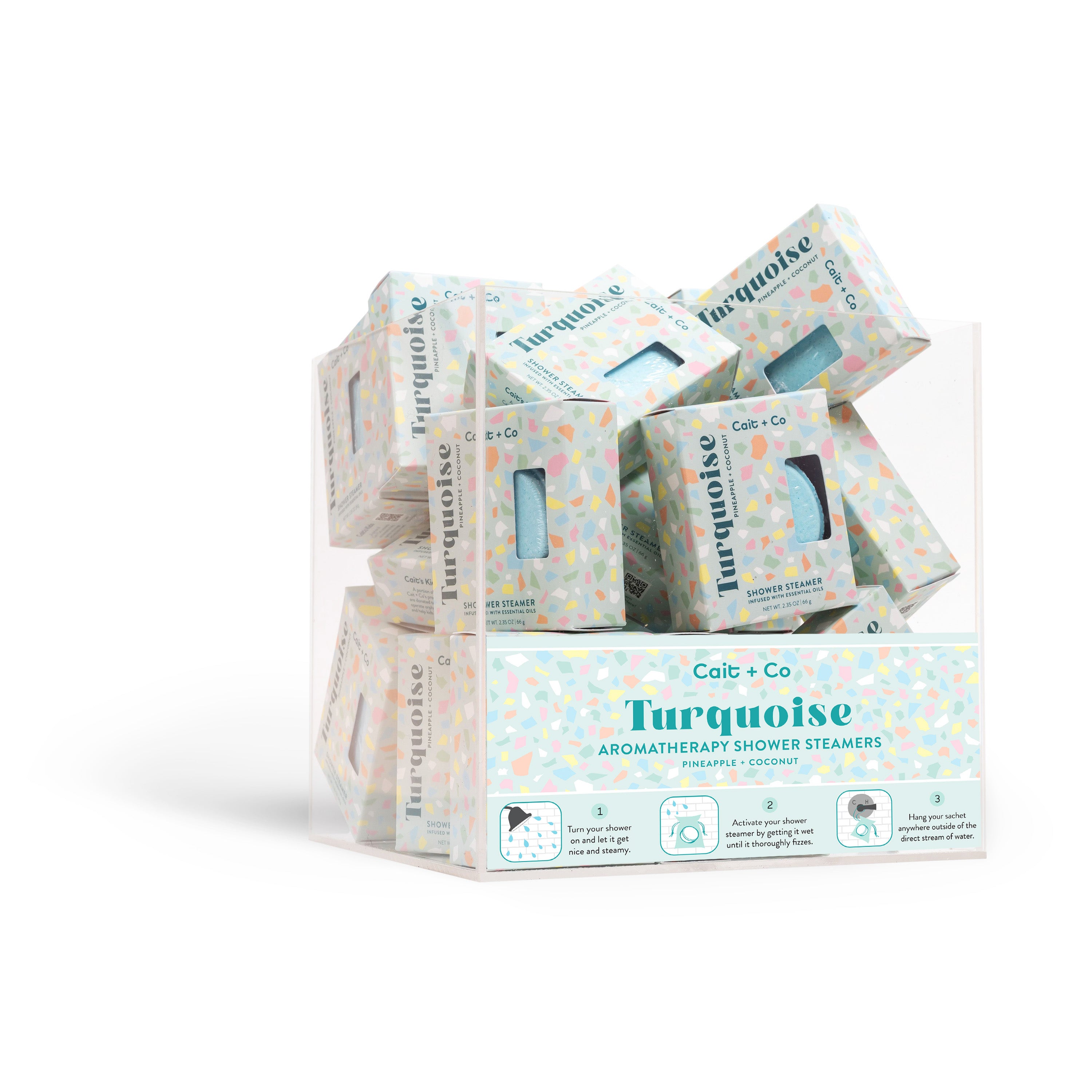 Turquoise - Aromatherapy Shower Steamer Cube Display