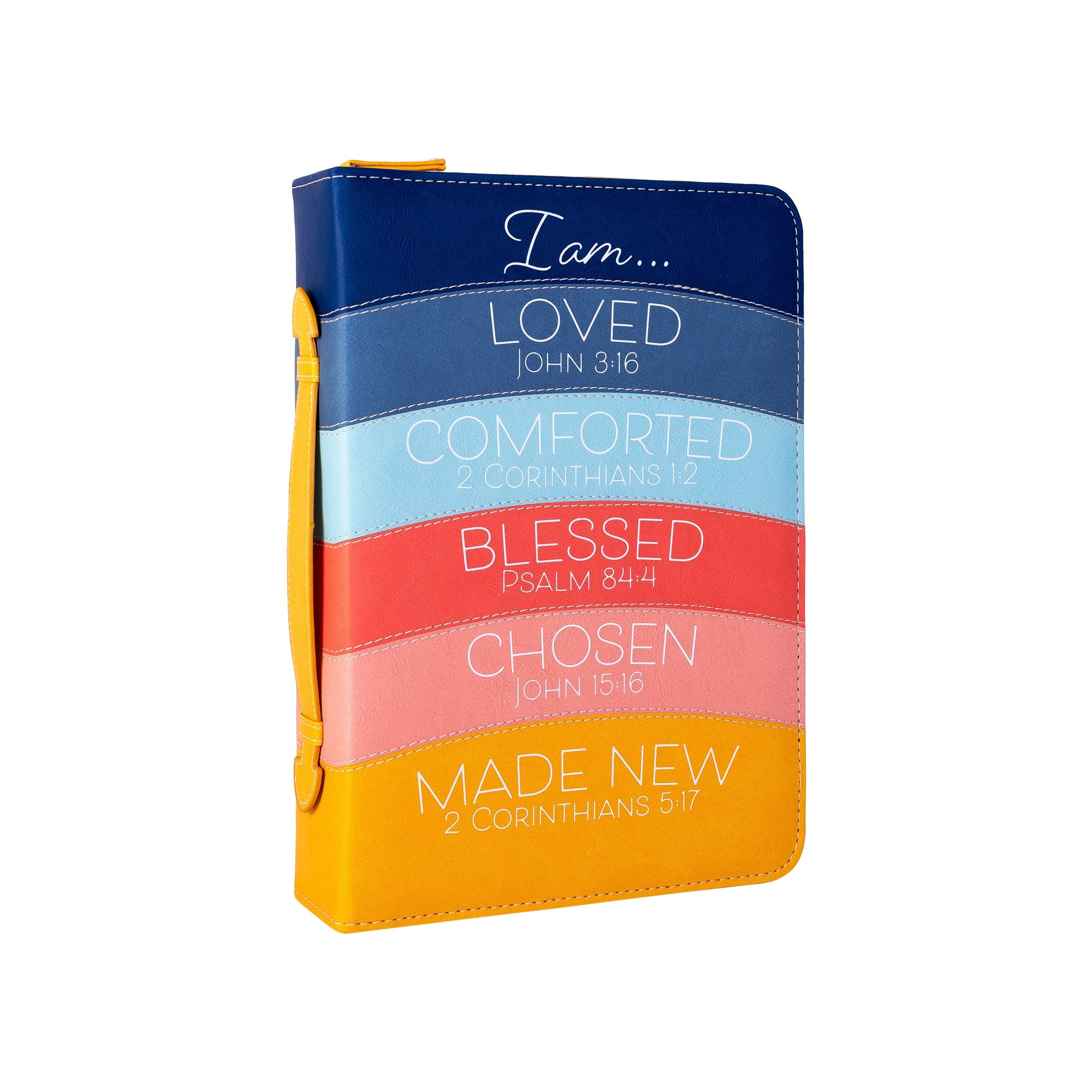 Divinity Boutique Basic Bible Cover Navy – Compact 5x7.5x2 Inch, 600D Canvas With Zipper & Bookmark