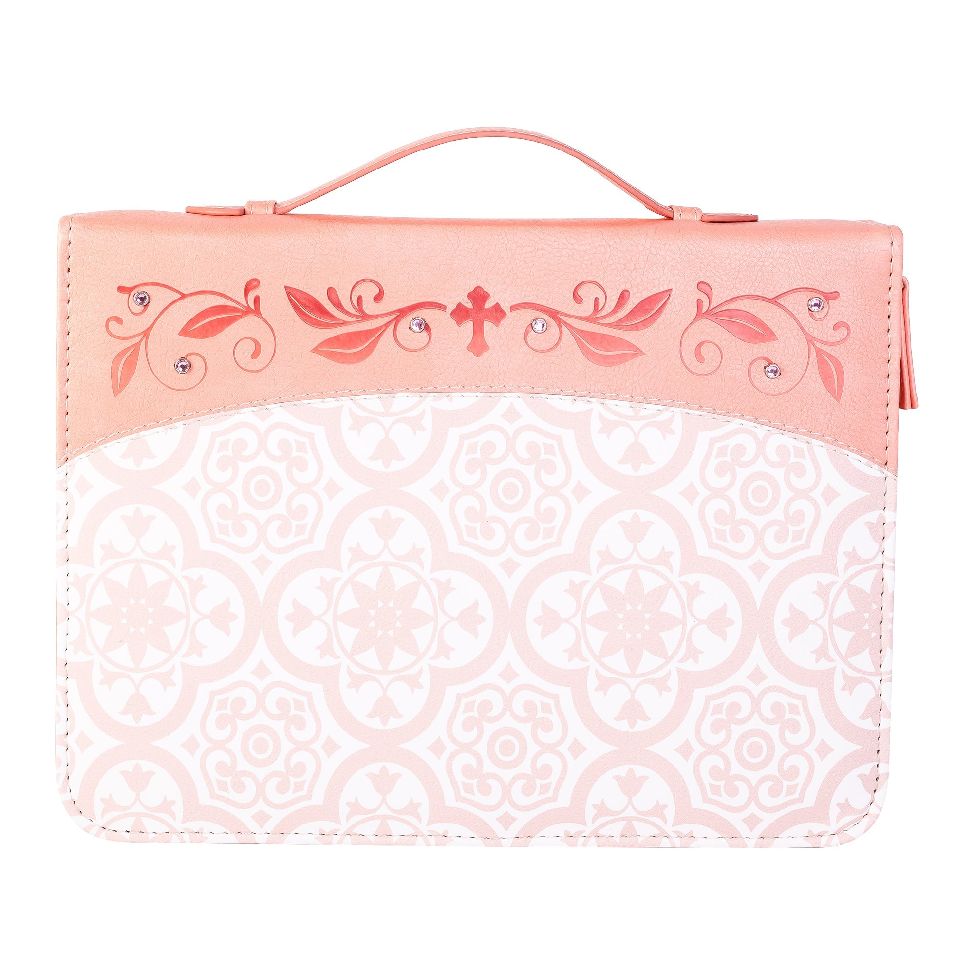 Divine Details: Bible Cover - Pink Tile w/Gem