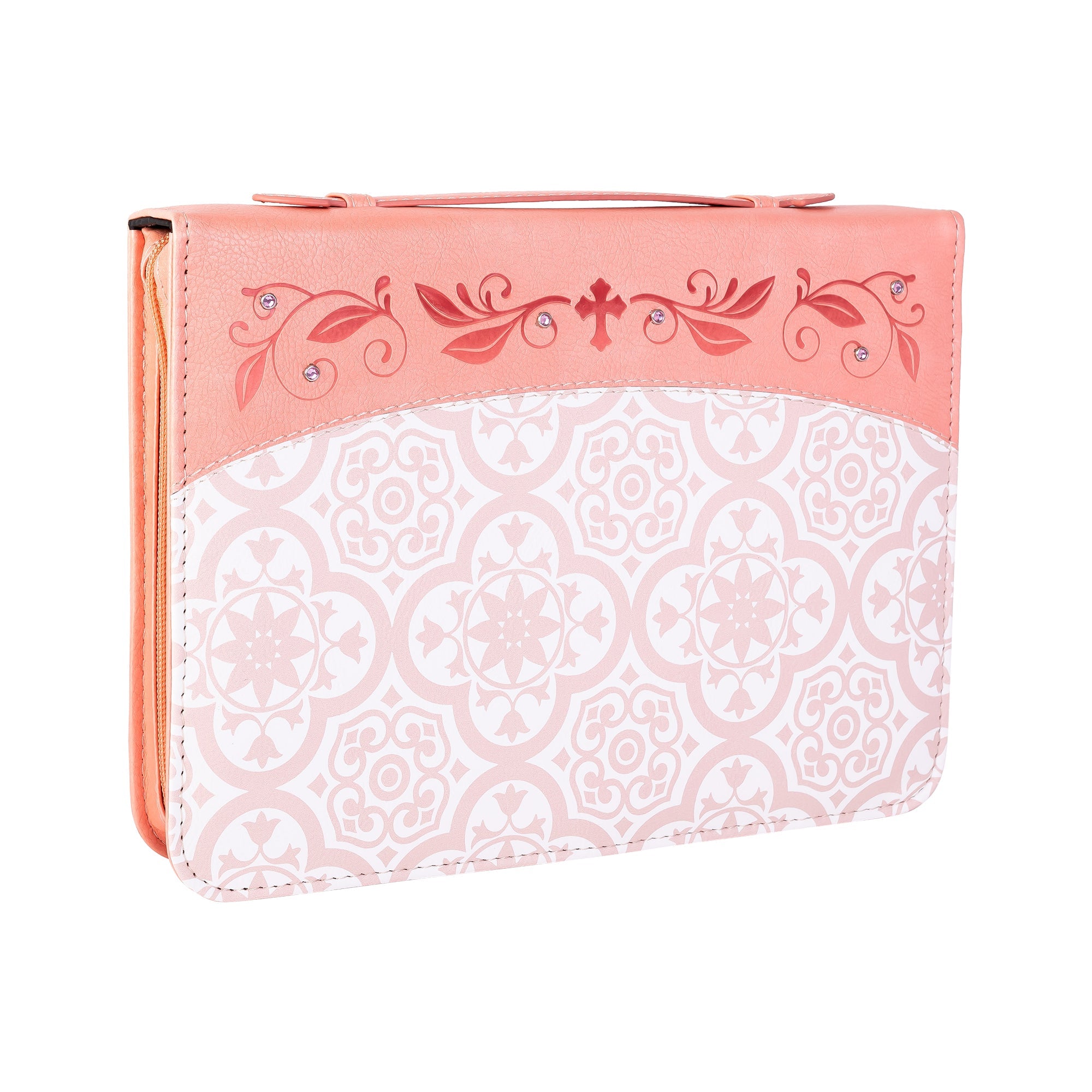 Divine Details: Bible Cover - Pink Tile w/Gem