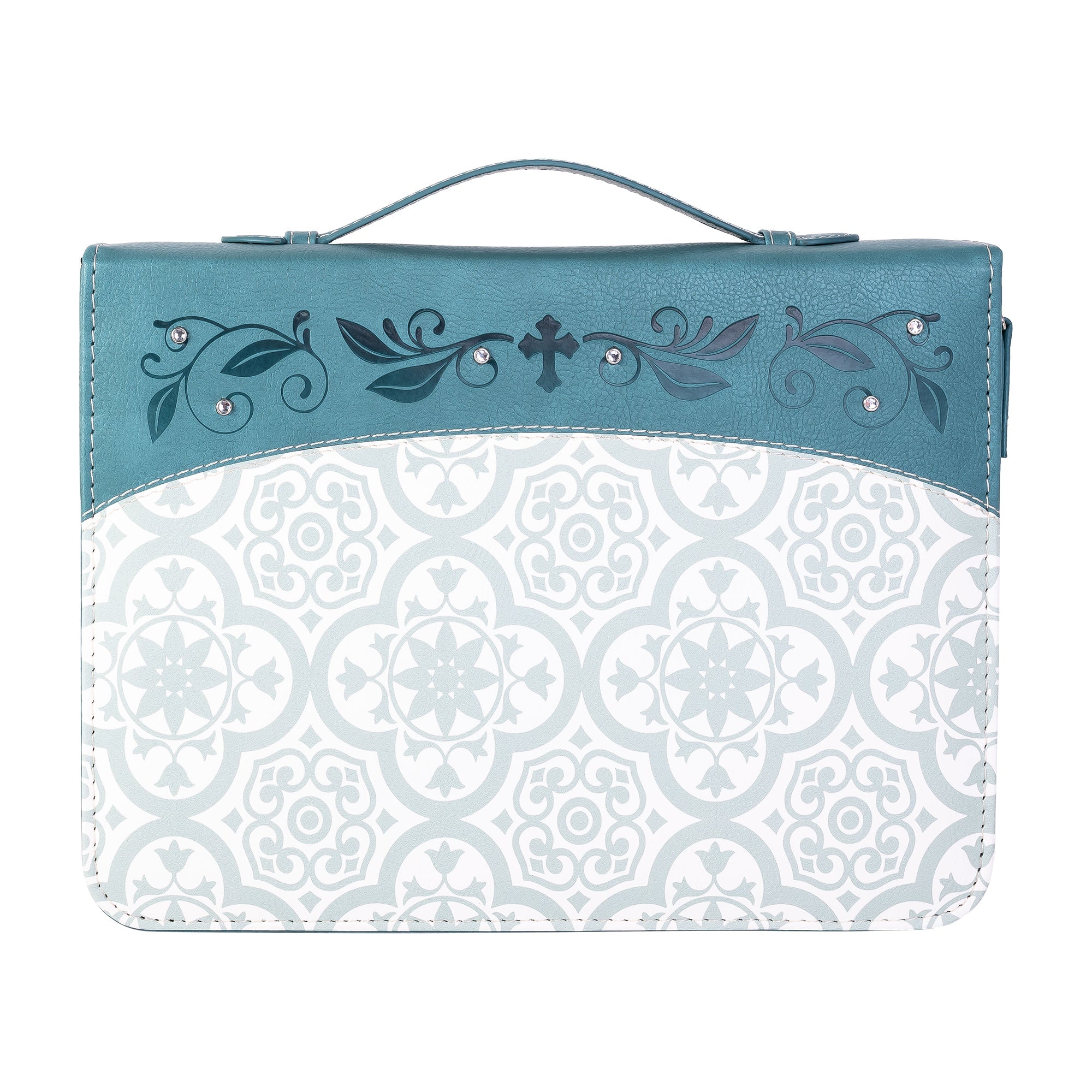 Divine Details: Bible Cover - Teal Tile w/Gem