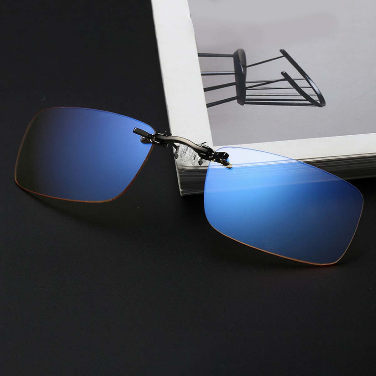 Blue Rimless Computer Screen Glasses