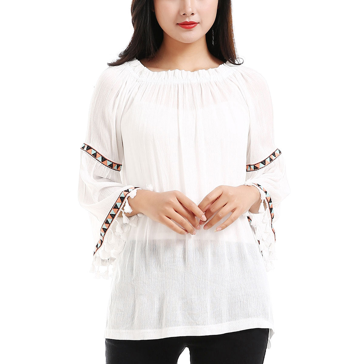 White Off the Shoulder Tunic