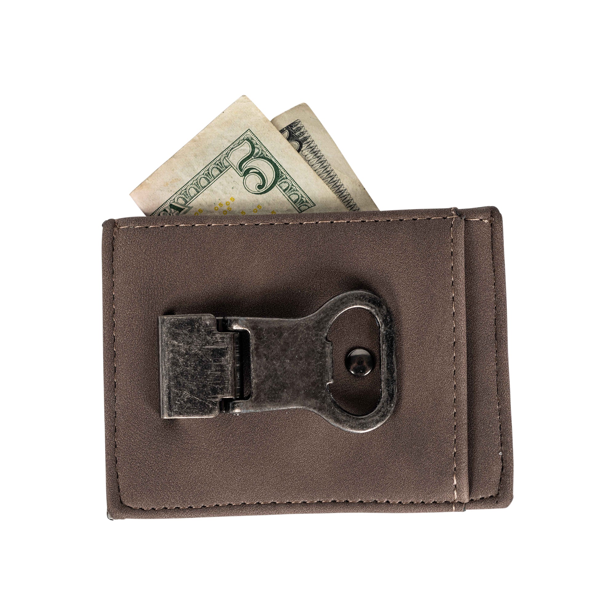 Leather Money Clip With Beer Opener