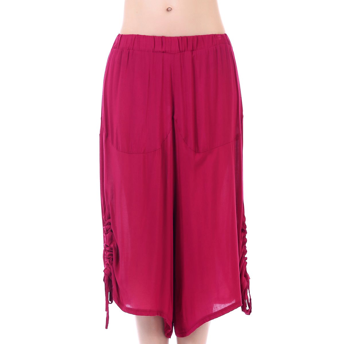 Red Ruched Harem Pants