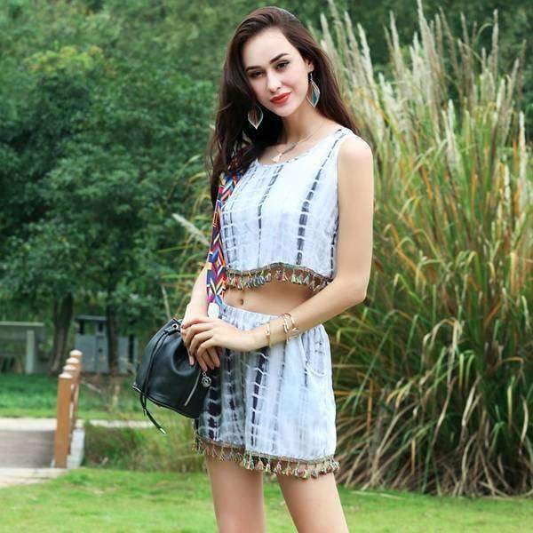 Brocade Hem Short Set,Bottoms,Mad Style, by Mad Style