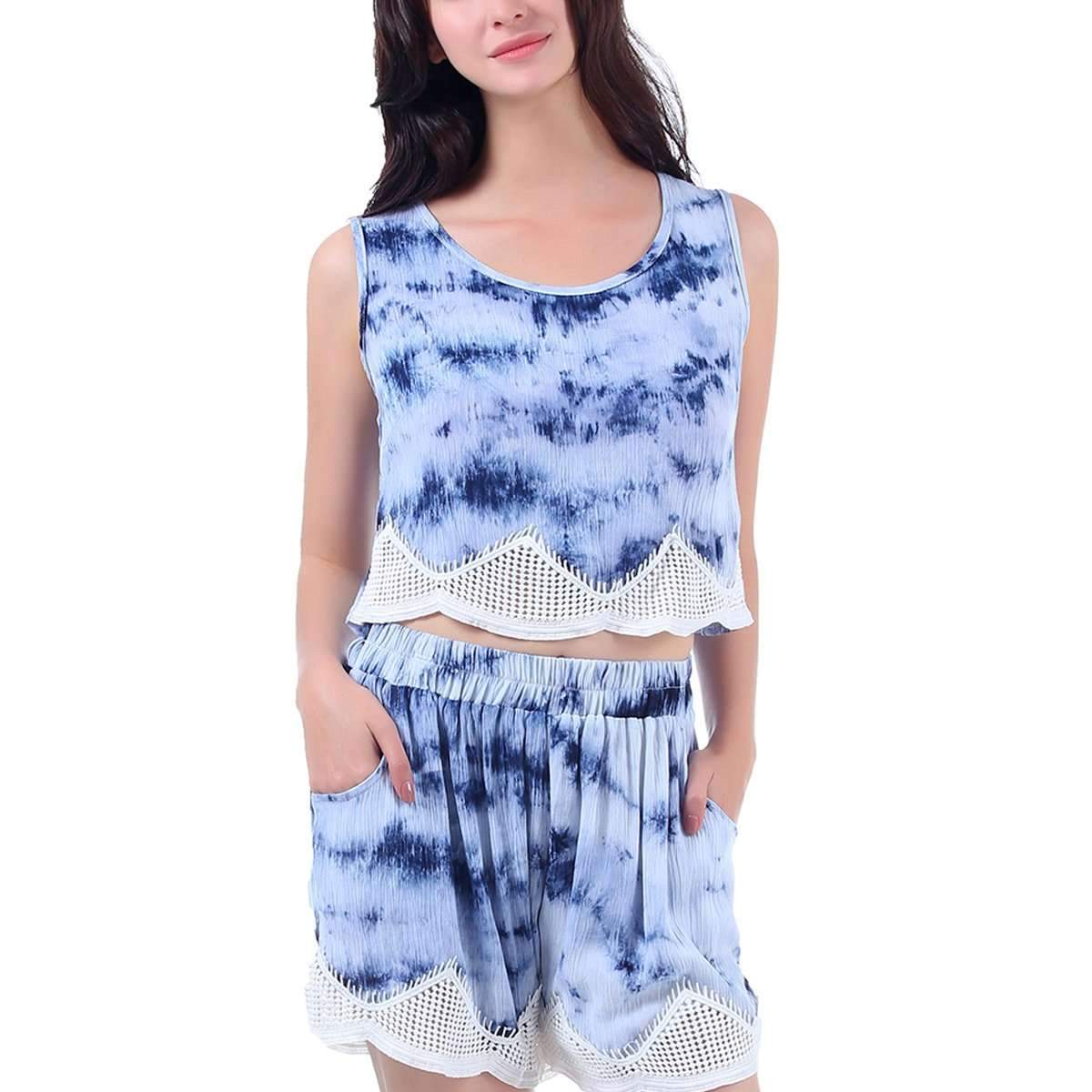 Brocade Hem Short Set,Bottoms,Mad Style, by Mad Style