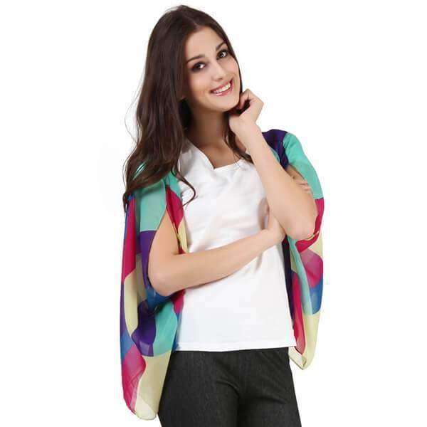 Chiffon Short Sleeve Wrap,Outerwear,Mad Style, by Mad Style