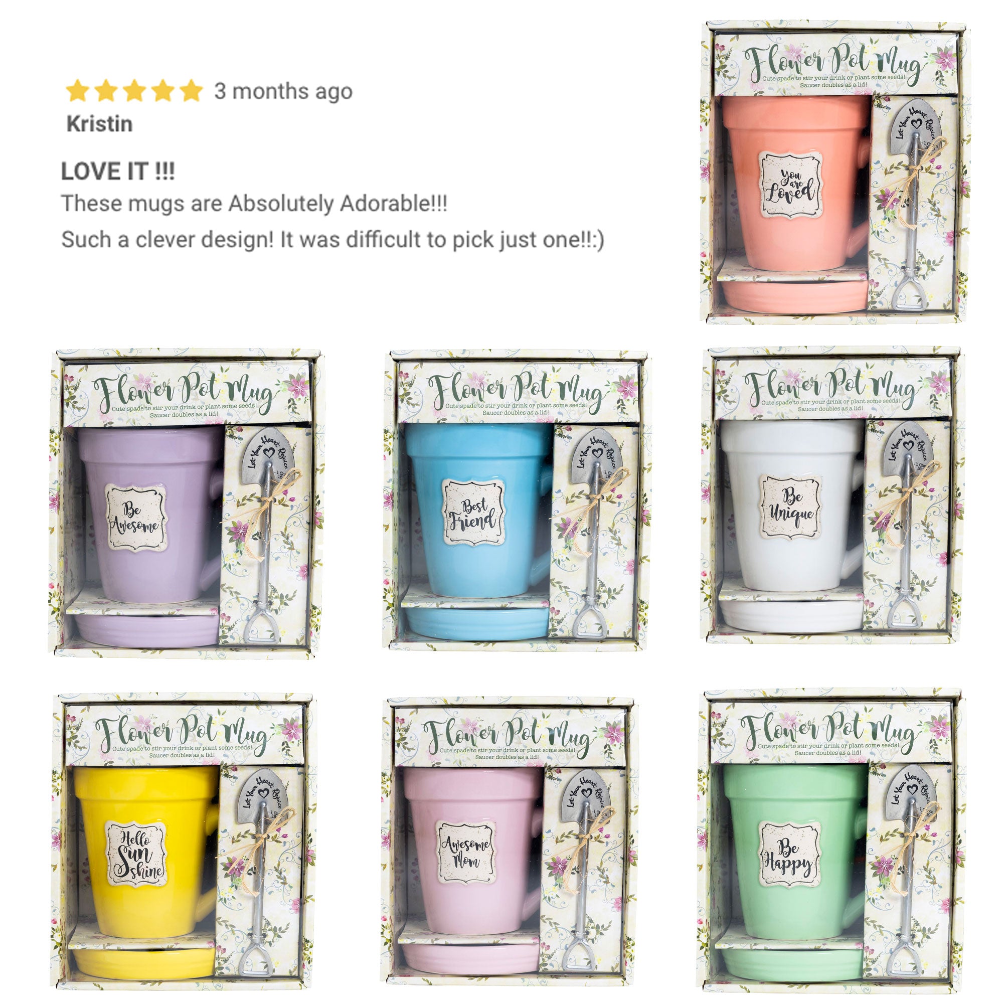 Flower Pot Mug: 18 Piece Assortment w/Scripture