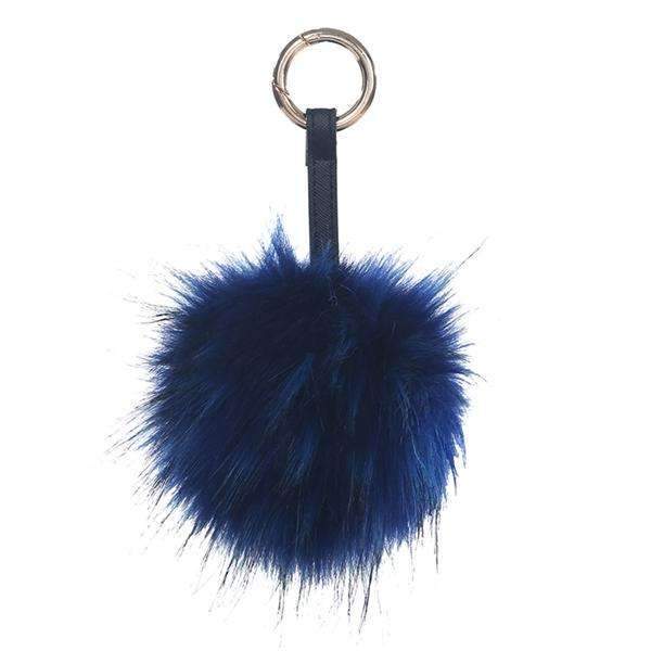 Fur Pom Pom Key Chain Fascinator,Key Chains and Fobs,Elly, by Mad Style