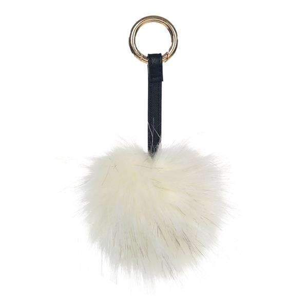 Fur Pom Pom Key Chain Fascinator,Key Chains and Fobs,Elly, by Mad Style