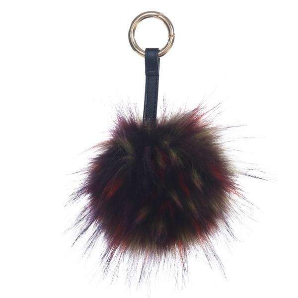 Fur Pom Pom Key Chain Fascinator,Key Chains and Fobs,Elly, by Mad Style