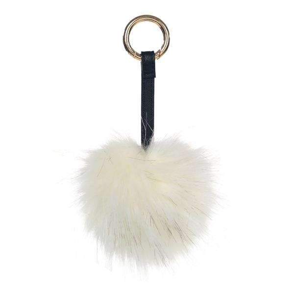 Fur Pom Pom Key Chain Fascinator,Key Chains and Fobs,Elly, by Mad Style
