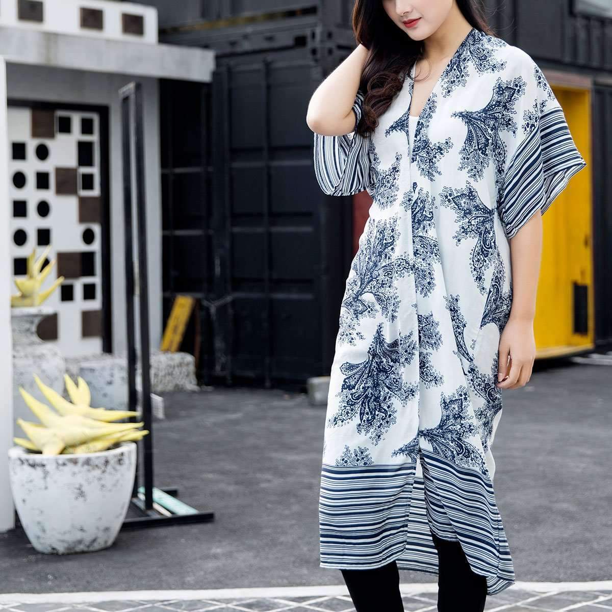 MonoChrome Kimono,Outerwear,Mad Style, by Mad Style