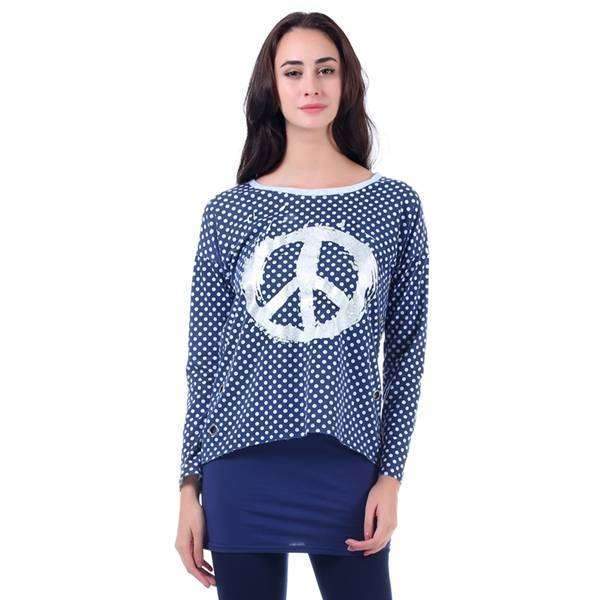 Peace & Polka Dots Blouse,Tops,Mad Style, by Mad Style