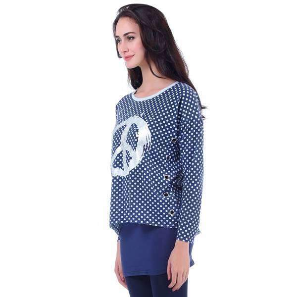 Peace & Polka Dots Blouse,Tops,Mad Style, by Mad Style