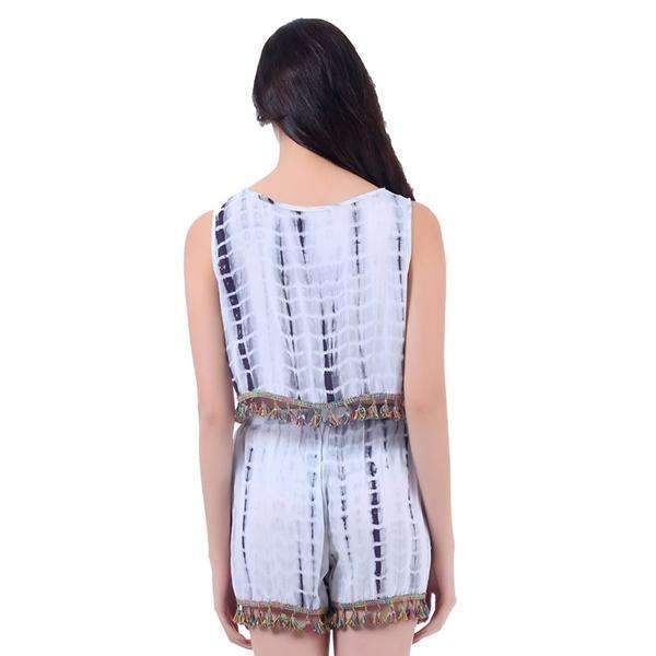 Tasseled Tie Dye Short Set,Bottoms,Mad Style, by Mad Style