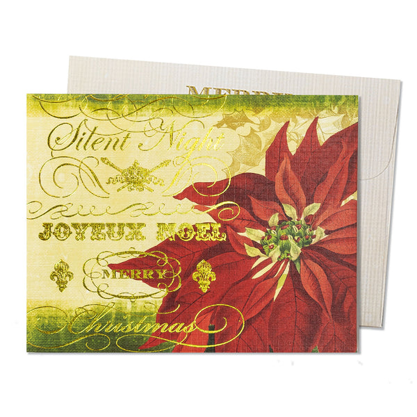 Boxed Christmas Cards: Silent Night Poinsettia