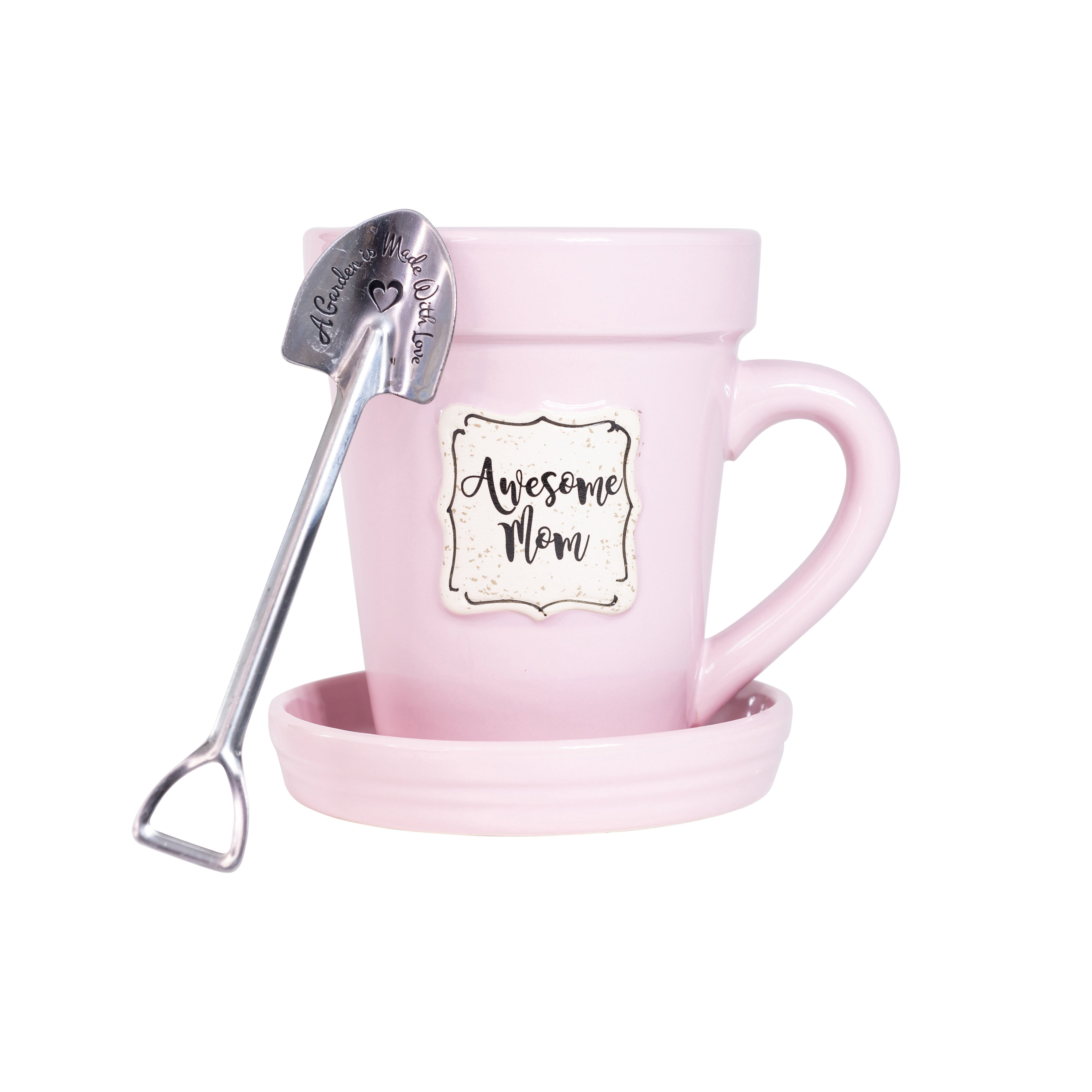 Pink Flower Pot Mug - "Awesome Mom"