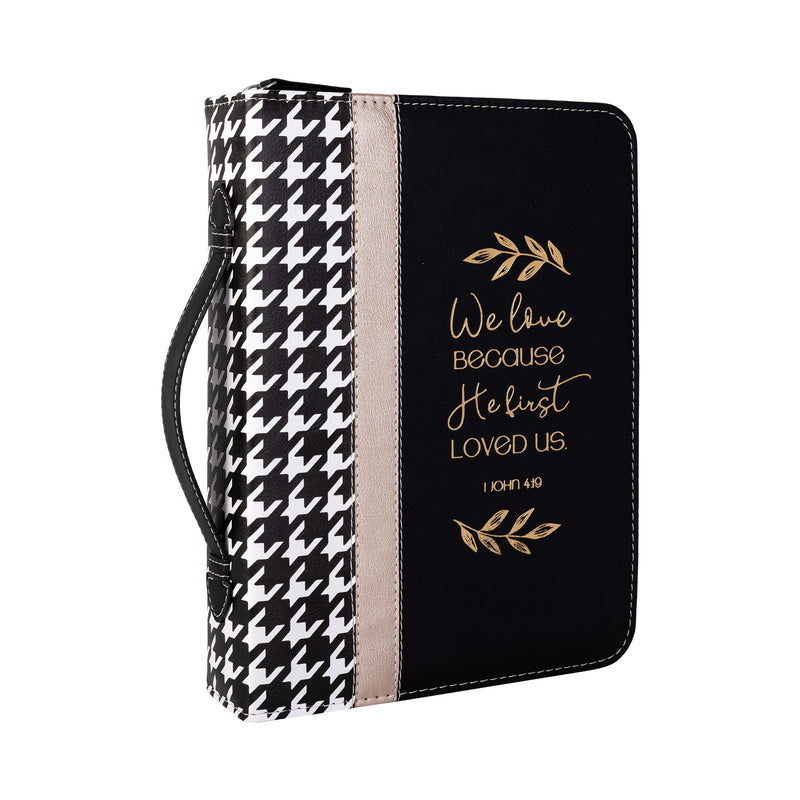 Divine Details: Bible Cover - Houndstooth w/Gold